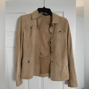 LIKE NEW THEORY size 2 tan suede jacket